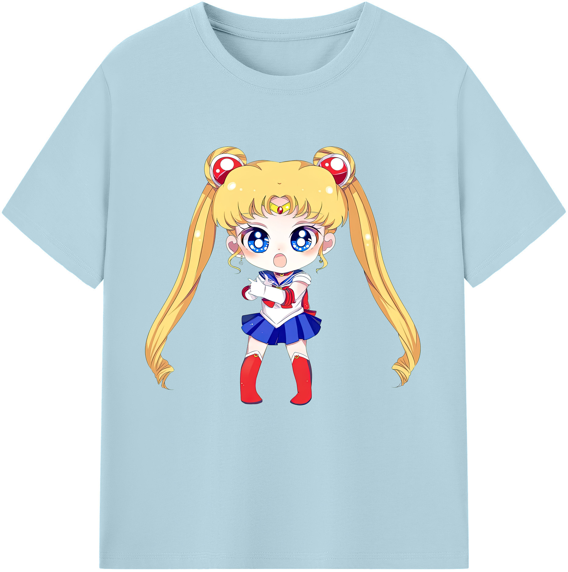 （画像用） 美少女戦士セーラームーン 月野 うさぎ つきの うさぎ Sailor Moon Tsukino Usagi 綿100％半袖Tシャツ（フロントプリント）
